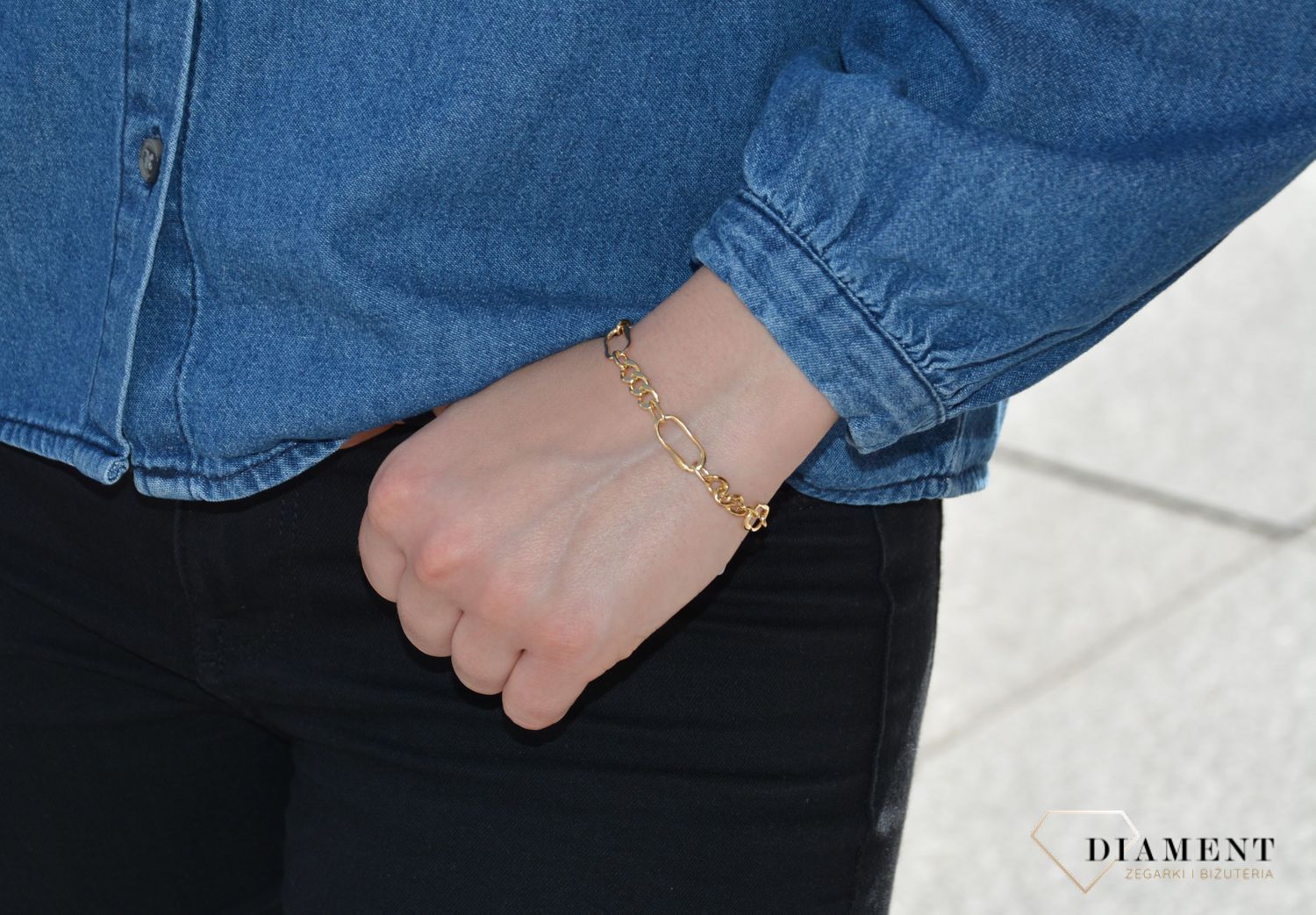 Bransoletka srebrna pozł. figaro Dall'Acqua B RM 23962 (2).JPG